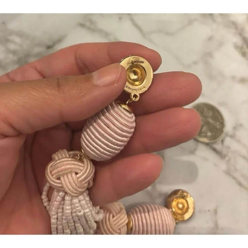 Baublebar pink tassel‎ beaded earrings - Picture 4 of 5